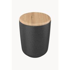 Porta Algodao com Tampa Osaka Preto Marmorizado Martiplast - OU.jpg